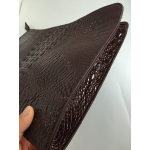 Brown Crocodile Leather Punk Rock Oversized Envelope Clutch Bag Purse