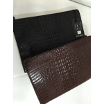 Brown Crocodile Leather Punk Rock Oversized Envelope Clutch Bag Purse
