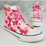 Pink Camouflage Miltary Army High Top Lace Up Sneakers Boots Shoes