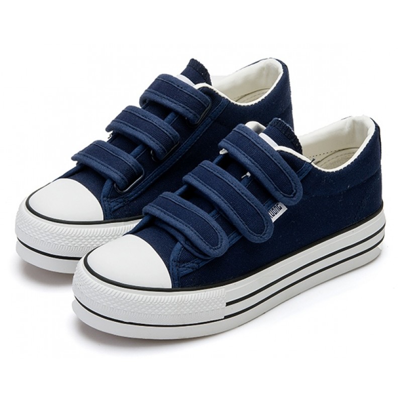 ciffer kontanter barrikade Blue Navy Canvas Platforms Velcro Casual Sneakers Flats Loafers Shoes