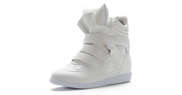 white hidden wedge sneakers