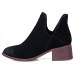Black Suede Vintage Grunge Point Head Ankle Chelsea Boots Shoes