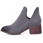 Grey Suede Vintage Grunge Point Head Ankle Chelsea Boots Shoes