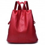 Black Red Blue Square Soft Lambskin Vintage School Funky Bag Backpack