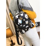 Black Cute Cartoon White Snowman Mini Backpack Bag