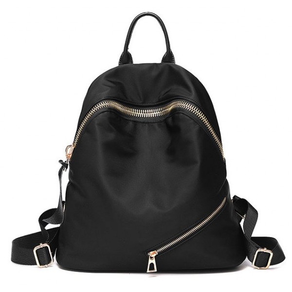 Black Side Gold Zipper Canvas Vintage School Funky Bag Backpack