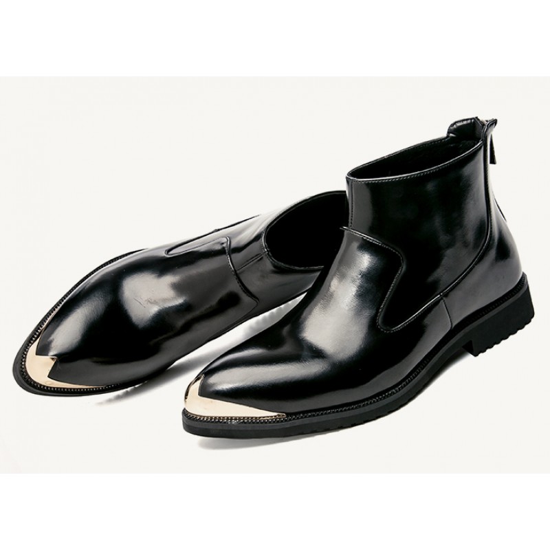 patent leather chelsea boots mens