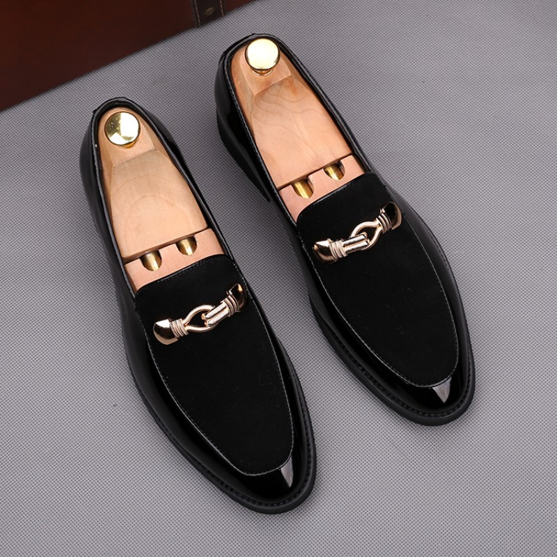 gold black loafers