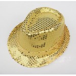 Gold Sequins Bling Bling Party Funky Gothic Jazz Dance Dress Bowler Hat