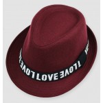 Burgundy Love Woolen Funky Gothic Jazz Dance Dress Bowler Hat