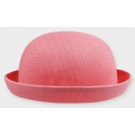 Pink Summer Straw Round Head Rolled Brim Dance Jazz Bowler Hat Cap
