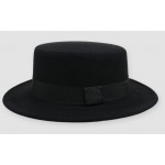 Black Woolen Black Satin Bow Classic MJ Jazz Dance Dress Bowler Hat