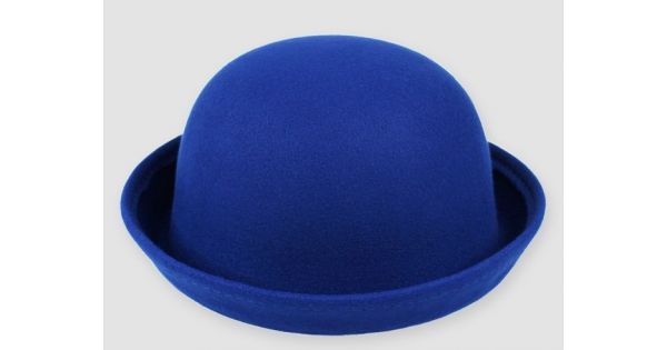 blue bowler hat