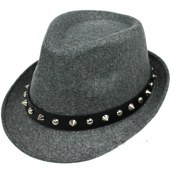 Grey Spikes Punk Rock Woolen Funky Gothic Jazz Dance Dress Bowler Hat