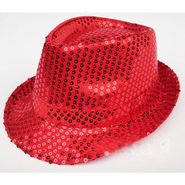 Red Sequins Bling Bling Party Funky Gothic Jazz Dance Dress Bowler Hat