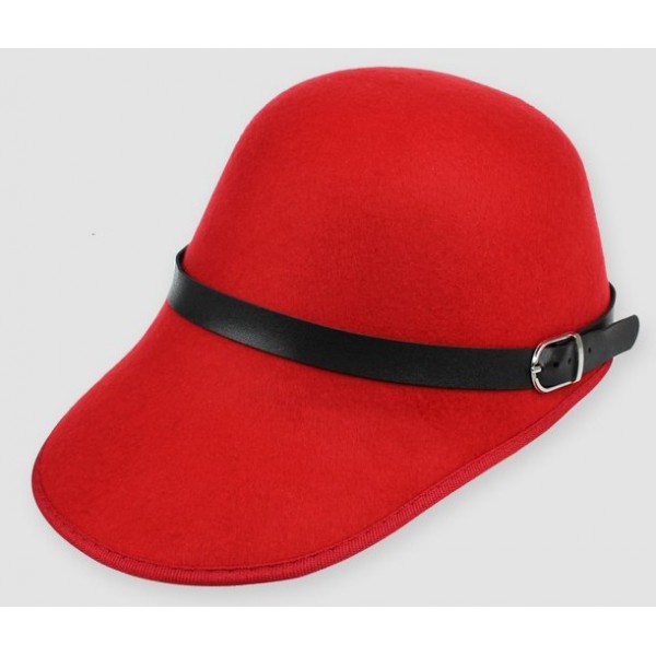Red Woolen Horse Riding Rider Polo Cap Hat