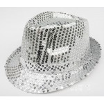 Silver Sequins Bling Bling Party Funky Gothic Jazz Dance Dress Bowler Hat