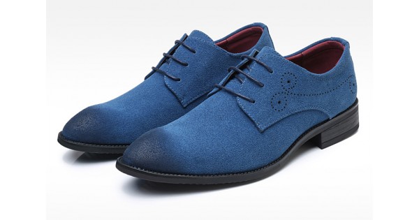 mens blue suede oxford shoes