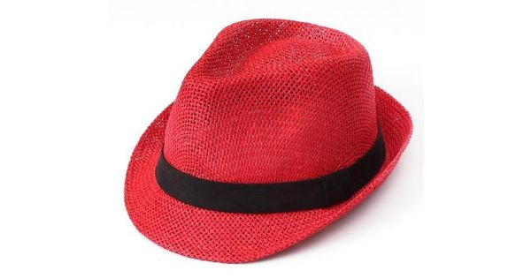 red jazz hat