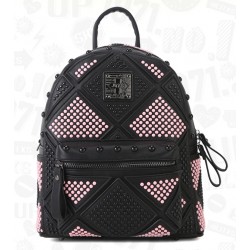 Black Patent Gold Metal Studs Punk Rock Mini Backpack Bag