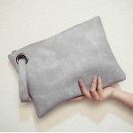 Grey Vintage Oversized Envelope Clutch Bag Purse