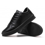 Black Plain Color Lace Up Punk Rock Sneakers Mens Shoes