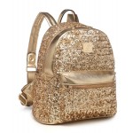 Gold Metallic Shiny Sequins Glittering Gothic Punk Rock Backpack
