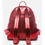 Red Metallic Shiny Sequins Glittering Gothic Punk Rock Backpack