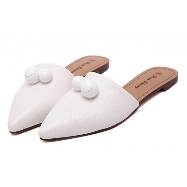 White Point Head Duo Balls Flats Flip Flop Sandals Shoes