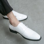 White Croc Blunt Classic Monk Strap Dappermen Dapper Loafers Shoes