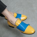Yellow Blue Classic Monk Strap Dappermen Dapper Loafers Shoes