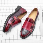 Burgundy Red Classic Monk Strap Dappermen Dapper Loafers Shoes