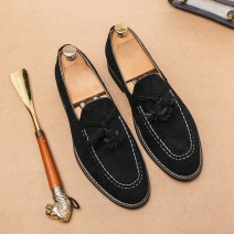 Black Suede Tassels Country Mens Loafers Flats Shoes