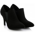 Black Suede Point Head Ankle Stiletto High Heels Boots Shoes