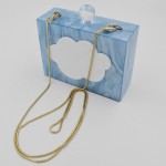 Blue Pink Today is Cloudy Cloud Acrylic Rectangular Evening Clutch Purse Jewelry Box