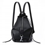 Black Silver Lock Middle Zipper Funky Gothic Punk Rock Backpack
