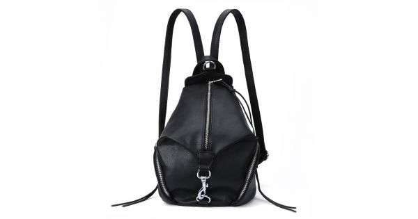 Black Silver Lock Middle Zipper Funky Gothic Punk Rock Backpack