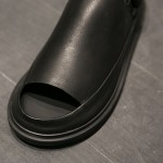 Black Peeptoe Slingback Thick Sole Fashion Mens Gladiator Roman Sandals