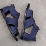 Blue Navy Strappy High Top Fashion Mens Gladiator Roman Sandals