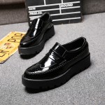 Black Patent Baroque Mens Thick Sole Oxfords Loafers Dappermen Dress Shoes