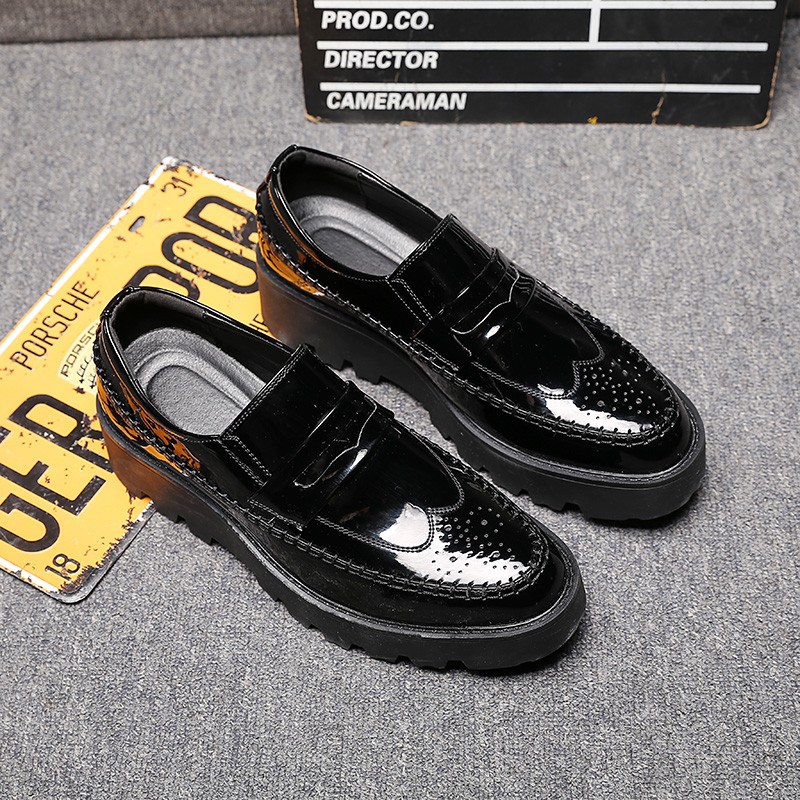 thick sole black shoes