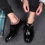 Black Patent Lace Up Glossy Patent Leather Loafers Flats Dress Oxfords Shoes
