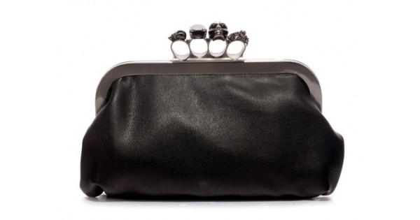 Black Silver Pink Diamonte Buckle Oversized Envelope Clutch Bag