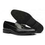 Black Tassels Knitted Mens Loafers Dress Dapper Man Shoes Flats