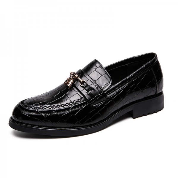 black loafers with gold tassels