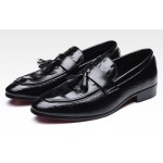 Black Tassels Classic Croc Mens Loafers Dress Dapper Man Shoes Flats