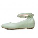 Green Hidden Wedges Ankle Straps Mary Jane Ballerina Ballet Flats Shoes