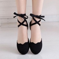 closed toe flats with ankle strap