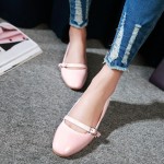 Pink Patent Side Buckle Vinage Round Head Mary Jane High Heels Shoes