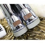 Silver Metallic Mirror Eskimo Yeti Snow Boots Shoes